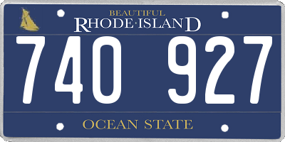 RI license plate 740927