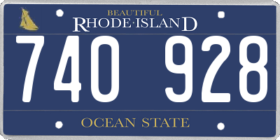 RI license plate 740928