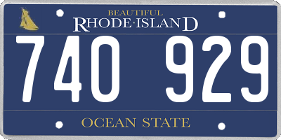 RI license plate 740929