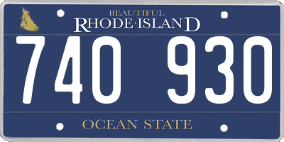 RI license plate 740930