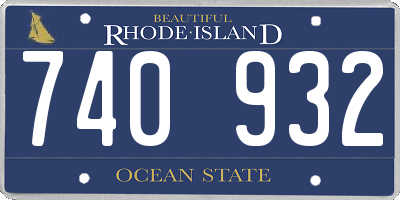 RI license plate 740932