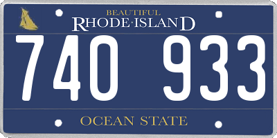 RI license plate 740933
