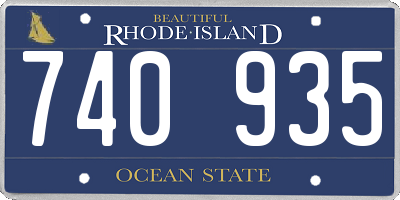 RI license plate 740935