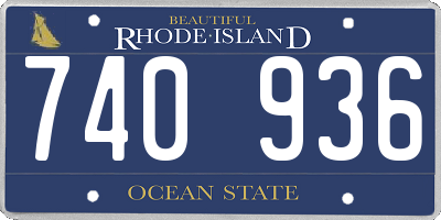 RI license plate 740936