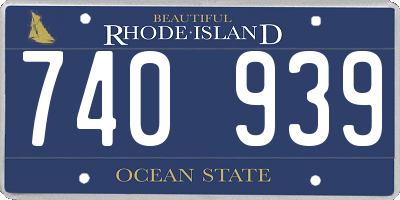 RI license plate 740939