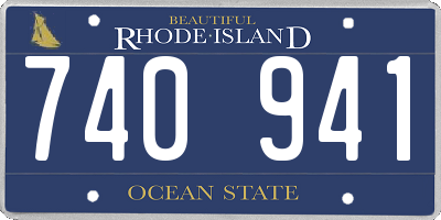 RI license plate 740941