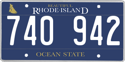 RI license plate 740942