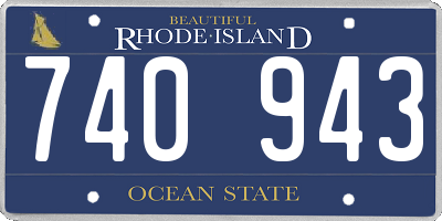 RI license plate 740943