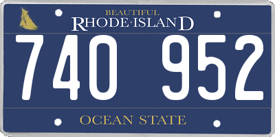 RI license plate 740952