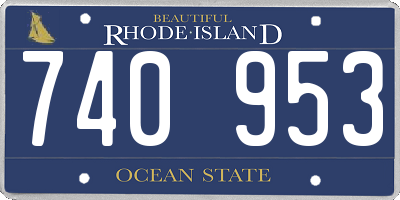 RI license plate 740953