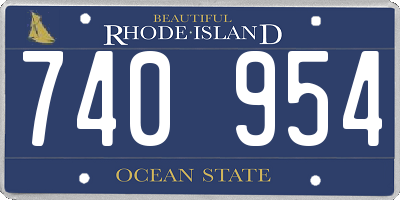 RI license plate 740954