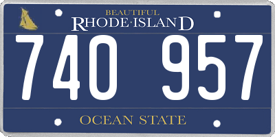 RI license plate 740957
