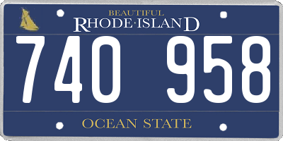 RI license plate 740958