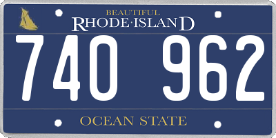 RI license plate 740962