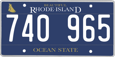RI license plate 740965