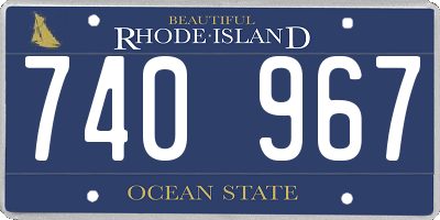 RI license plate 740967