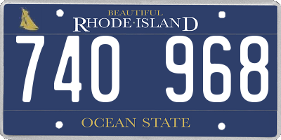 RI license plate 740968