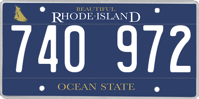 RI license plate 740972