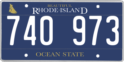 RI license plate 740973
