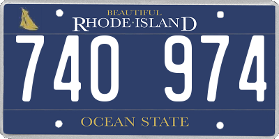 RI license plate 740974