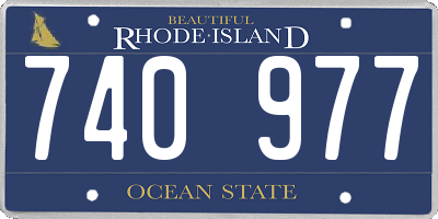 RI license plate 740977