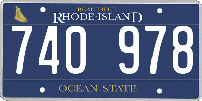 RI license plate 740978