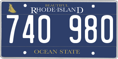 RI license plate 740980
