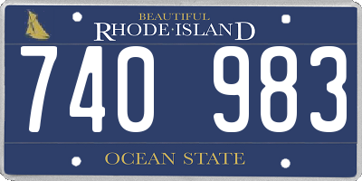 RI license plate 740983
