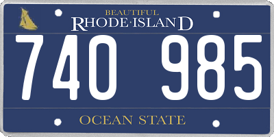 RI license plate 740985