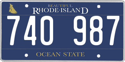 RI license plate 740987