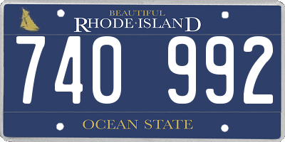 RI license plate 740992