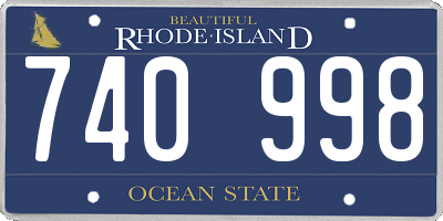 RI license plate 740998