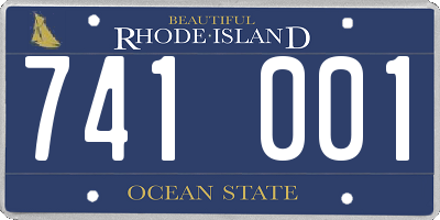 RI license plate 741001