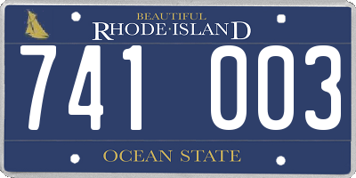 RI license plate 741003