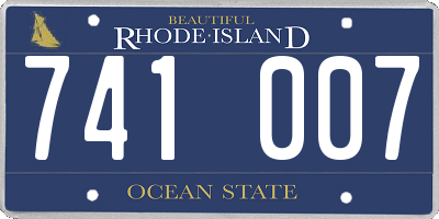 RI license plate 741007