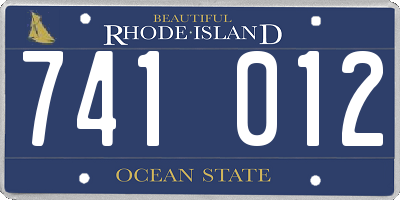 RI license plate 741012