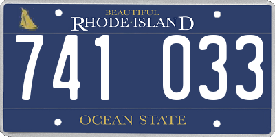 RI license plate 741033
