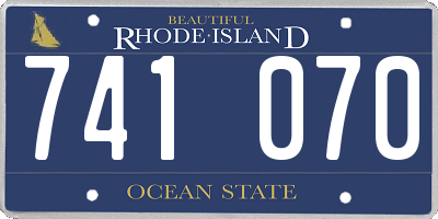 RI license plate 741070