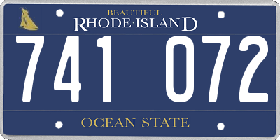 RI license plate 741072
