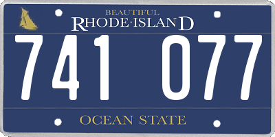 RI license plate 741077
