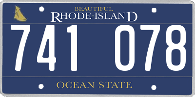 RI license plate 741078