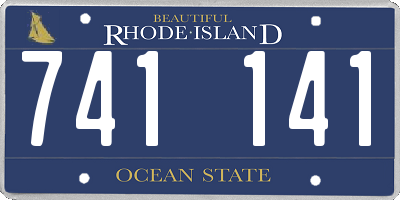 RI license plate 741141