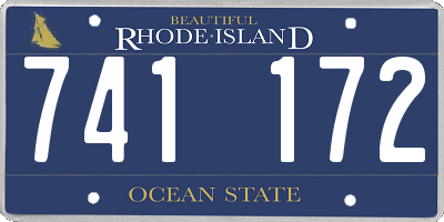 RI license plate 741172