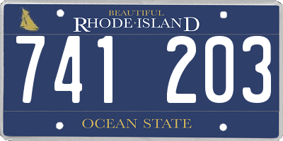 RI license plate 741203