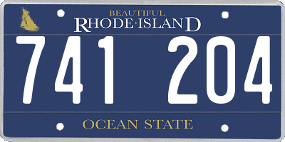 RI license plate 741204