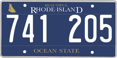 RI license plate 741205