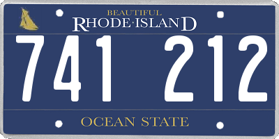RI license plate 741212