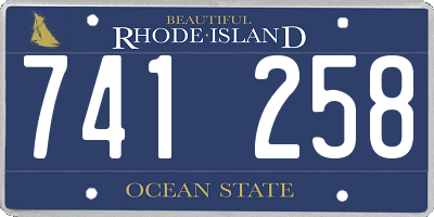 RI license plate 741258