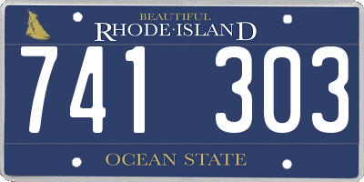 RI license plate 741303