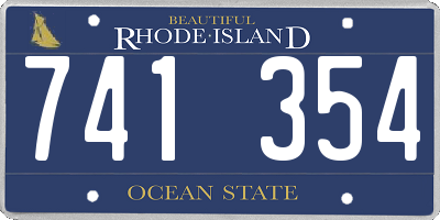 RI license plate 741354
